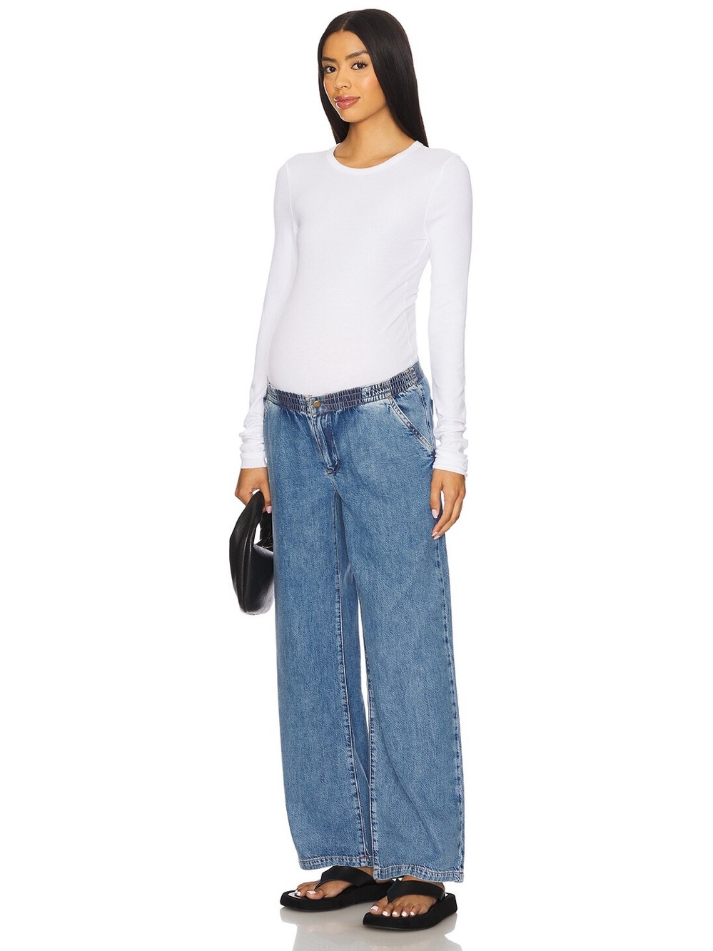 Hatch || The Ellie Drapey Denim Pant Wide Leg Soft Jeans Blue 1